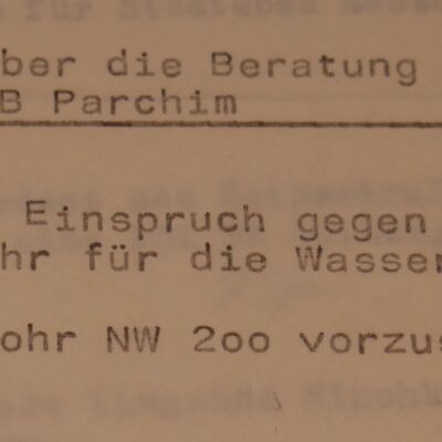 Einspruch Baumaterial Wohnungsbaukonzeption Parchim