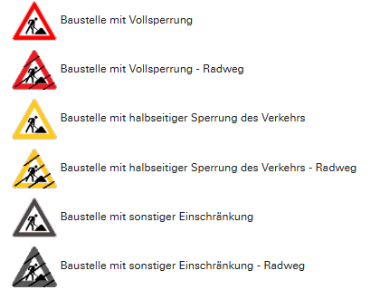 Legende Baustellenkarte