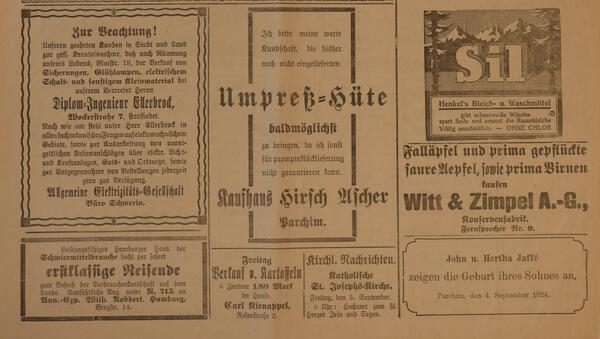 Parchimer Zeitung 05.09.1924