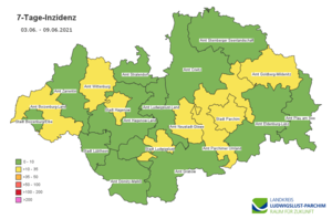 2021-06-11 Inzidenzkarte der Städte und Ämter vom 03.06.-09.06.2021