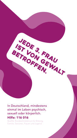 Jede 3. Frau ist von Gewalt betroffen.