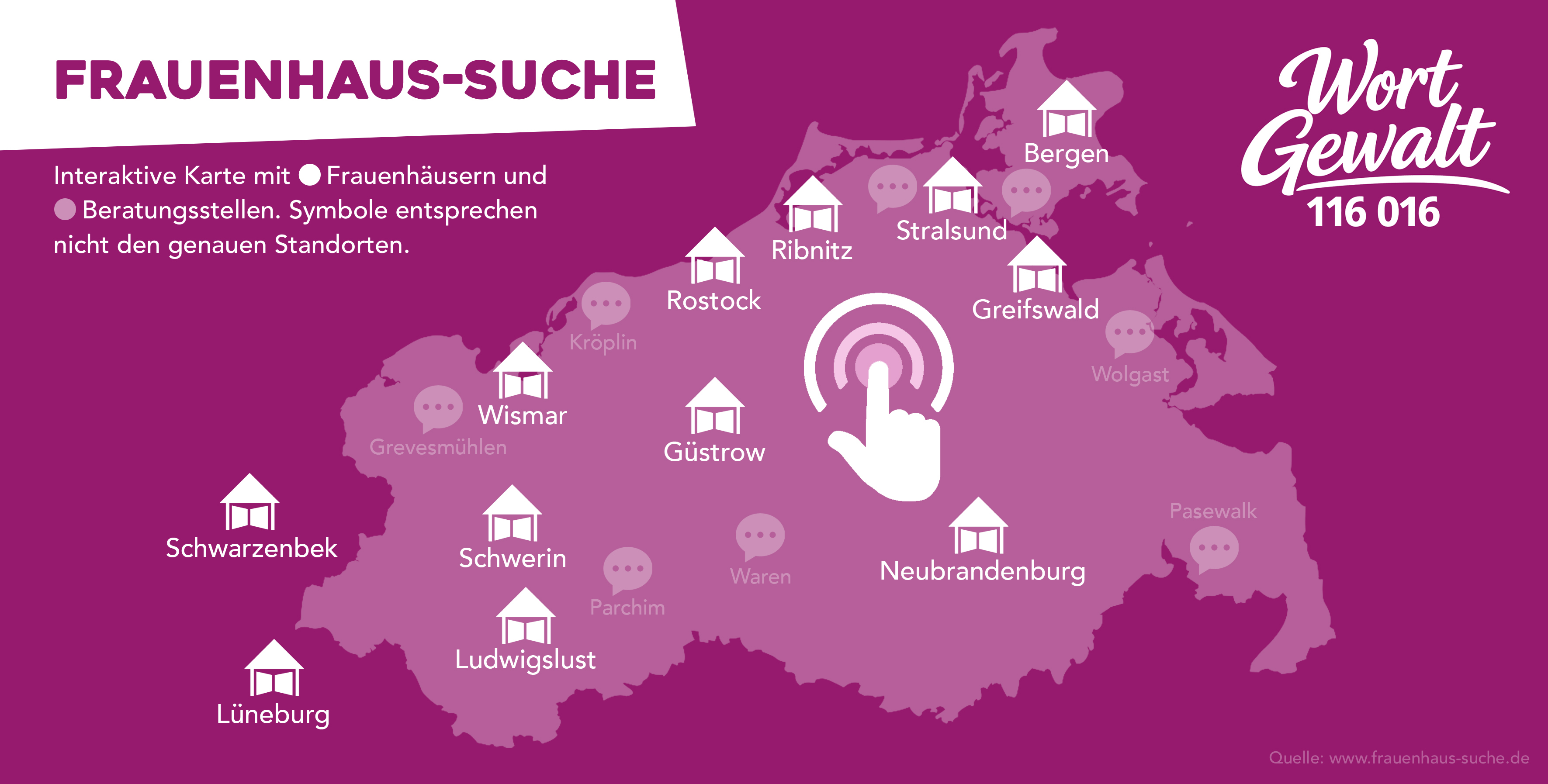 Bundesweite Frauenhaus-Suche