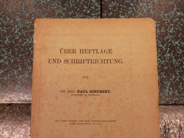 Heftlage und Schriftrichtung, Paul Schubert, 1890
