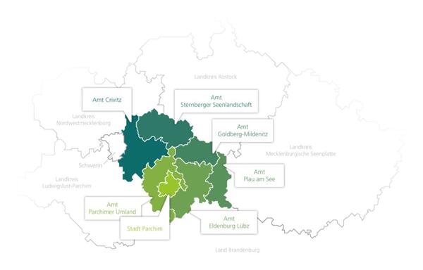 LEADER Gebietskulisse Warnow-Elde-Land