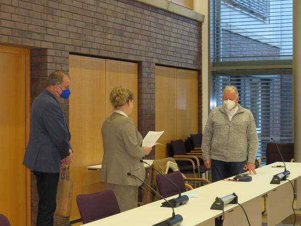 Verabschiedung von Herrn Dörre durch Frau Großmann und Herrn Matschoß