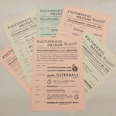 Veranstaltungspläne Kulturhaus Mestlin 1972