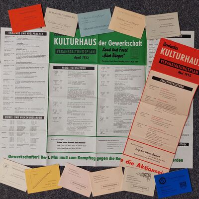 Veranstaltungspläne Klubhaus "Kurt Bürger" 1955 bis 1957