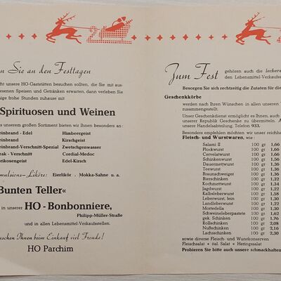 HO-Angebotskarte Angebote "Zum Fest"